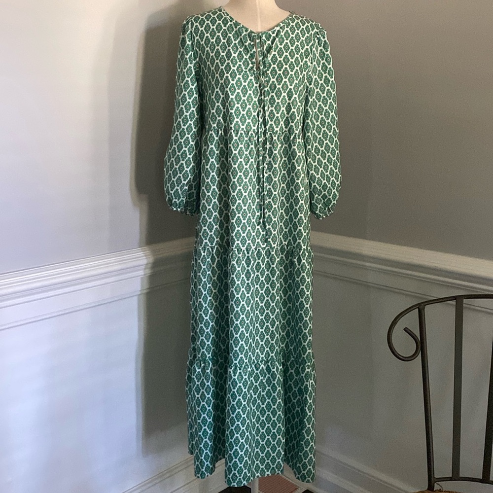 Green Dress 3/4 Sleeve Small